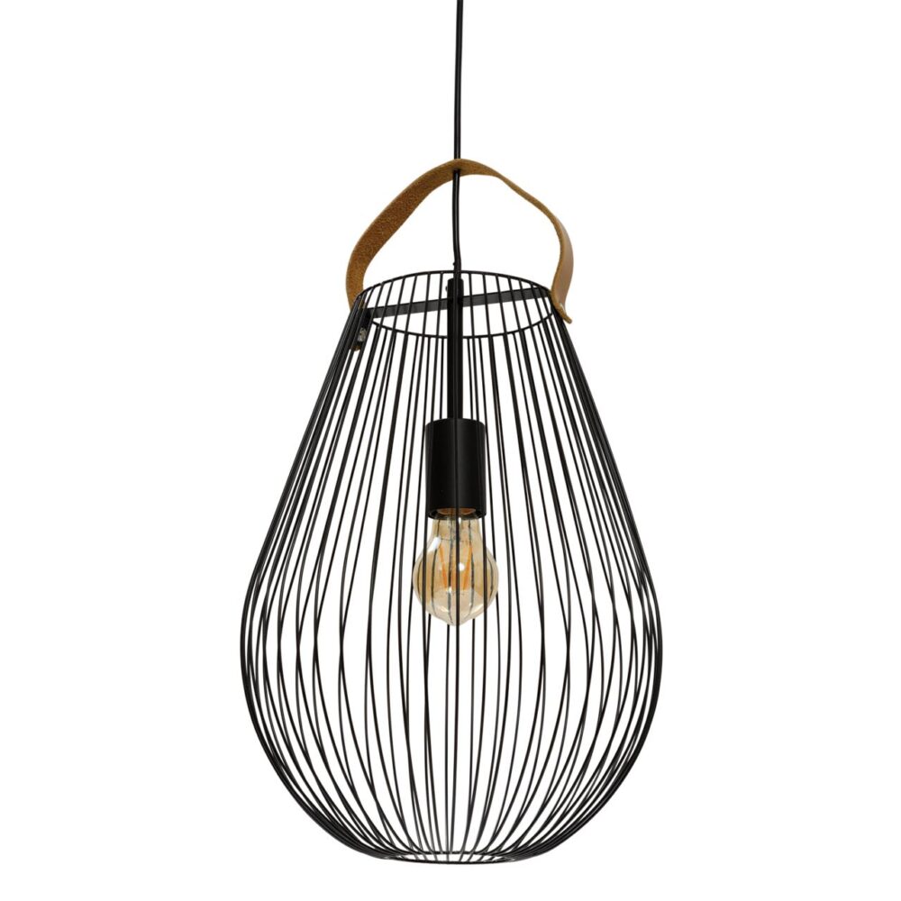 cage large pendant lamp - black wire style cage lamp