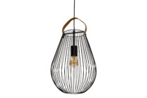 cage large pendant lamp - black wire style cage lamp
