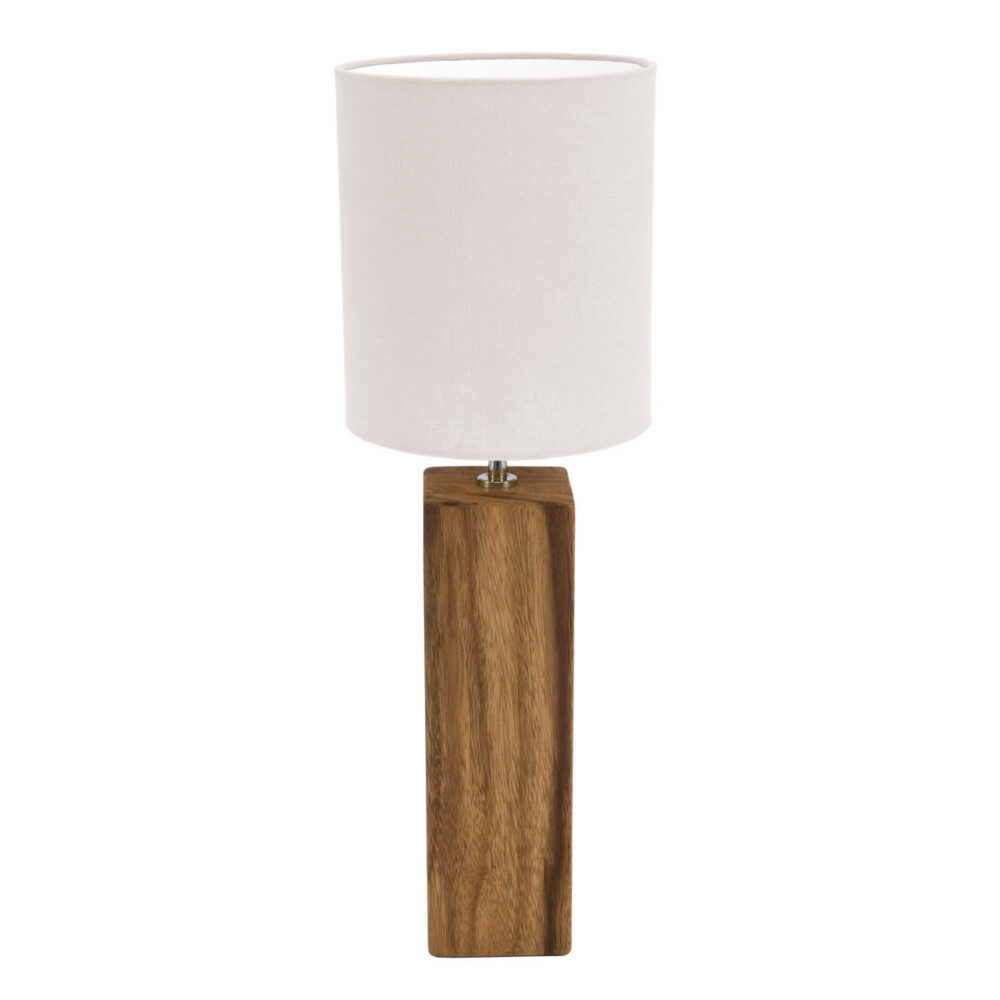 cube table lamp base - natural - wooden lamp base with 20/23 shade