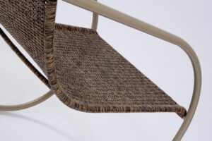 curve easy chair - detail of frame and flat weave