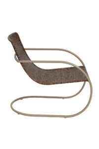 curve easy chair - punto nero coloured fantechi weave on a warm grey powder coated steel frame.