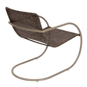 curve easy chair - punto nero coloured fantechi weave on a warm grey powder coated steel frame.