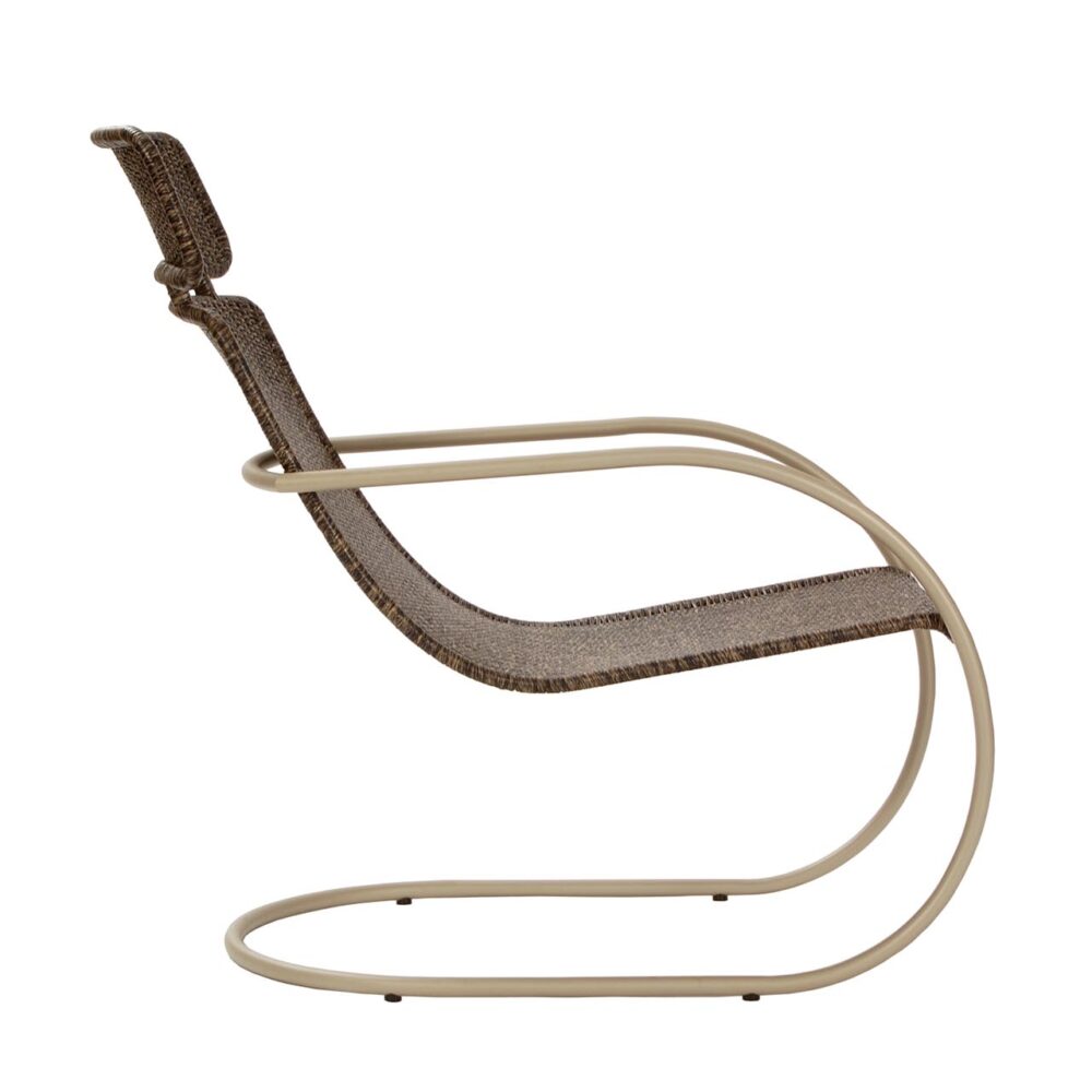 curve plus easy chair - punto nero coloured fantechi weave on a warm grey powder coated steel frame.