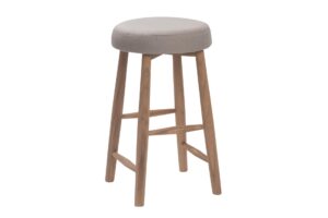 hops kitchen stool - teak stool with upholstered seat - made to order