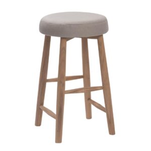 hops kitchen stool - teak stool with upholstered seat - made to order