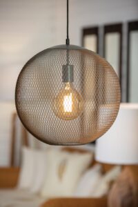 kew globe pendant lamp - putty