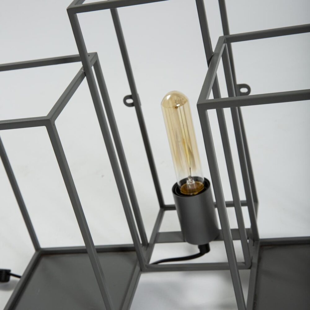 kew wall lamp with shelves - dark grey detail