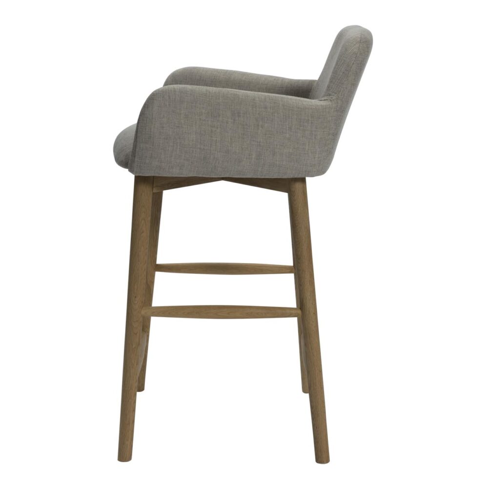 lauren kitchen stool - biscuit - upholstered kitchen stool with solid oak legs