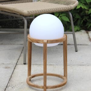 luna lamp and plant stand - teak