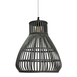 osaka bamboo pendant shade - dark-grey - handmade wooden hanging lamp