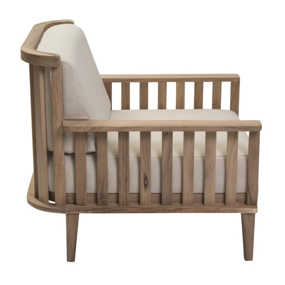 paling indoor armchair - profile - wooden armchair with upholstered seat and back.