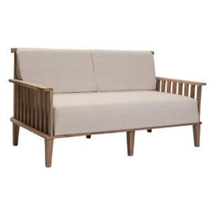 paling indoor sofa - a wooden upholstered sofa with slatted wooden sides and back