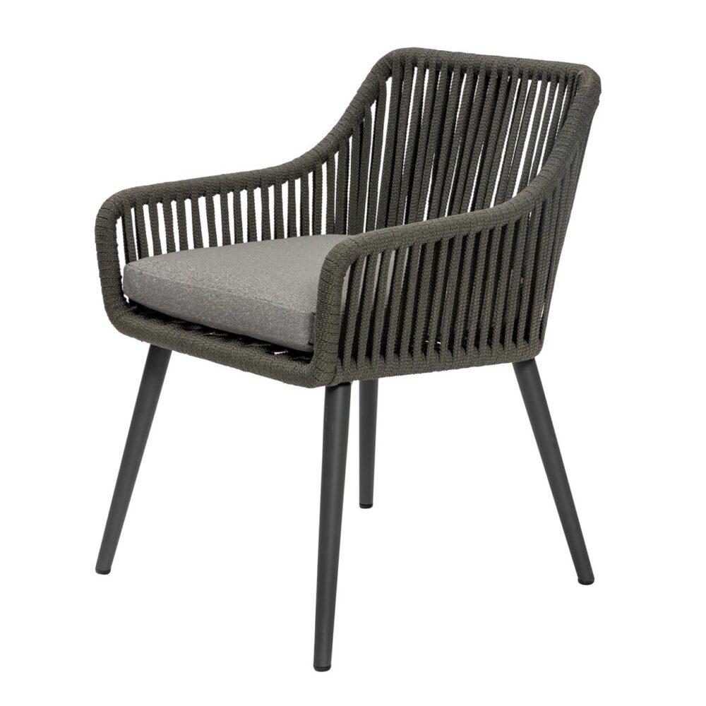 portofino armchair - synthetic rope weave with anthracite coloured, powder coated aluminium frame