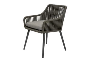 portofino armchair - synthetic rope weave with anthracite coloured, powder coated aluminium frame
