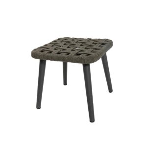 portofino footstool - synthetic rope weave - anthracite coloured powder coated aluminium frame