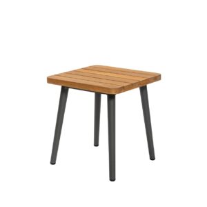 portofino side table - slatted teak top, anthracite coloured powder coated aluminium frame.