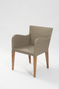 savoy outdoor dining armchair - kubu weave with teak legs