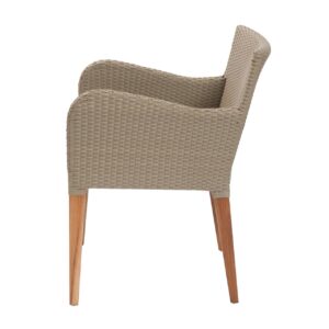 savoy outdoor dining armchair - kubu weave with teak legs