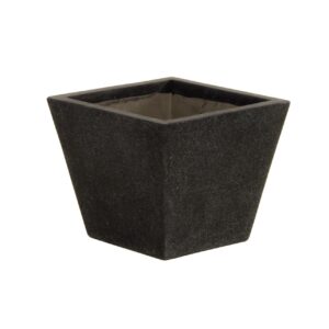 squat tapered planter - small - black terrazzo