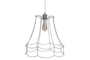 trad hanging shade - putty - wire frame shade in putty - shown with tahiti light fitting