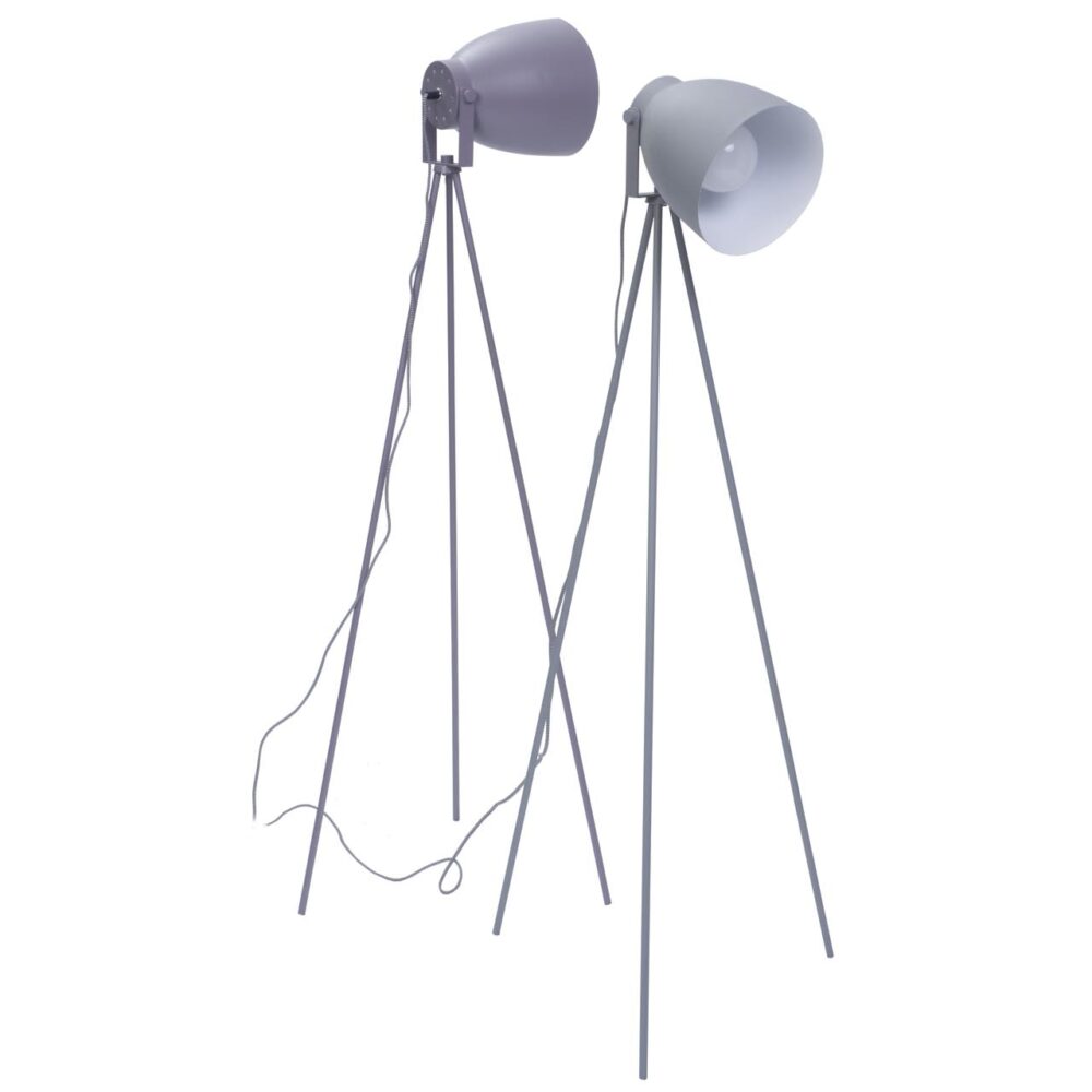 tripod adjustable floor lamps - heather & mid grey