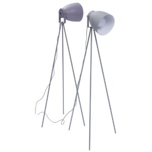 tripod adjustable floor lamps - heather & mid grey