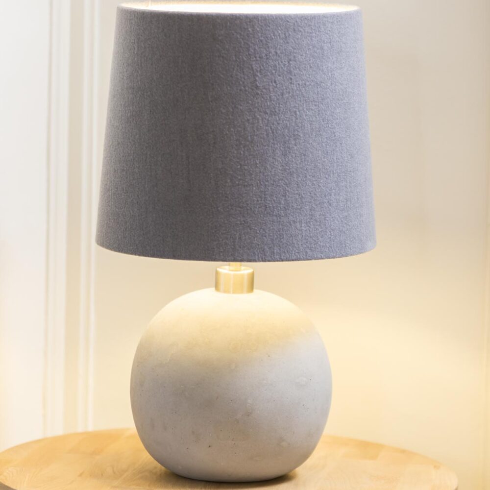 urban spherical lamp base - with 35/30 felt shade - shown on tenby 60 table