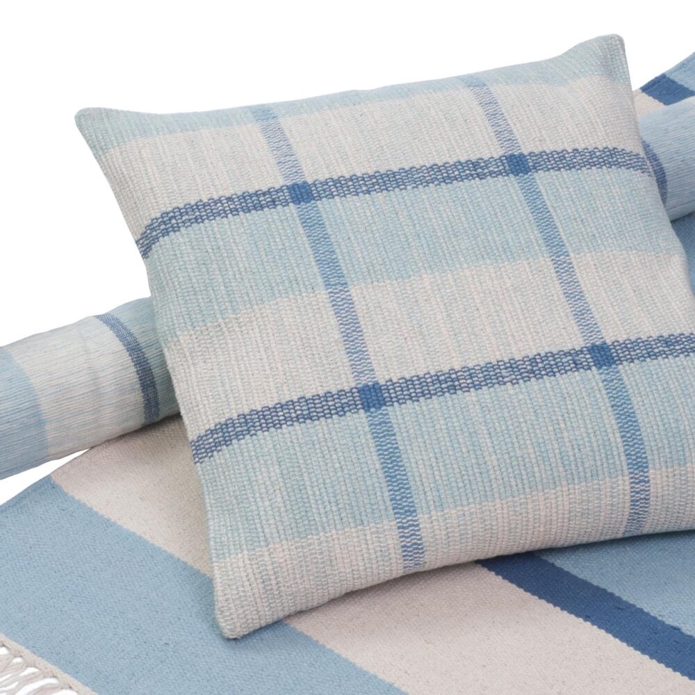 elements dhurrie and cushion - ocean