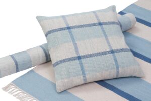 elements dhurrie and cushion - ocean