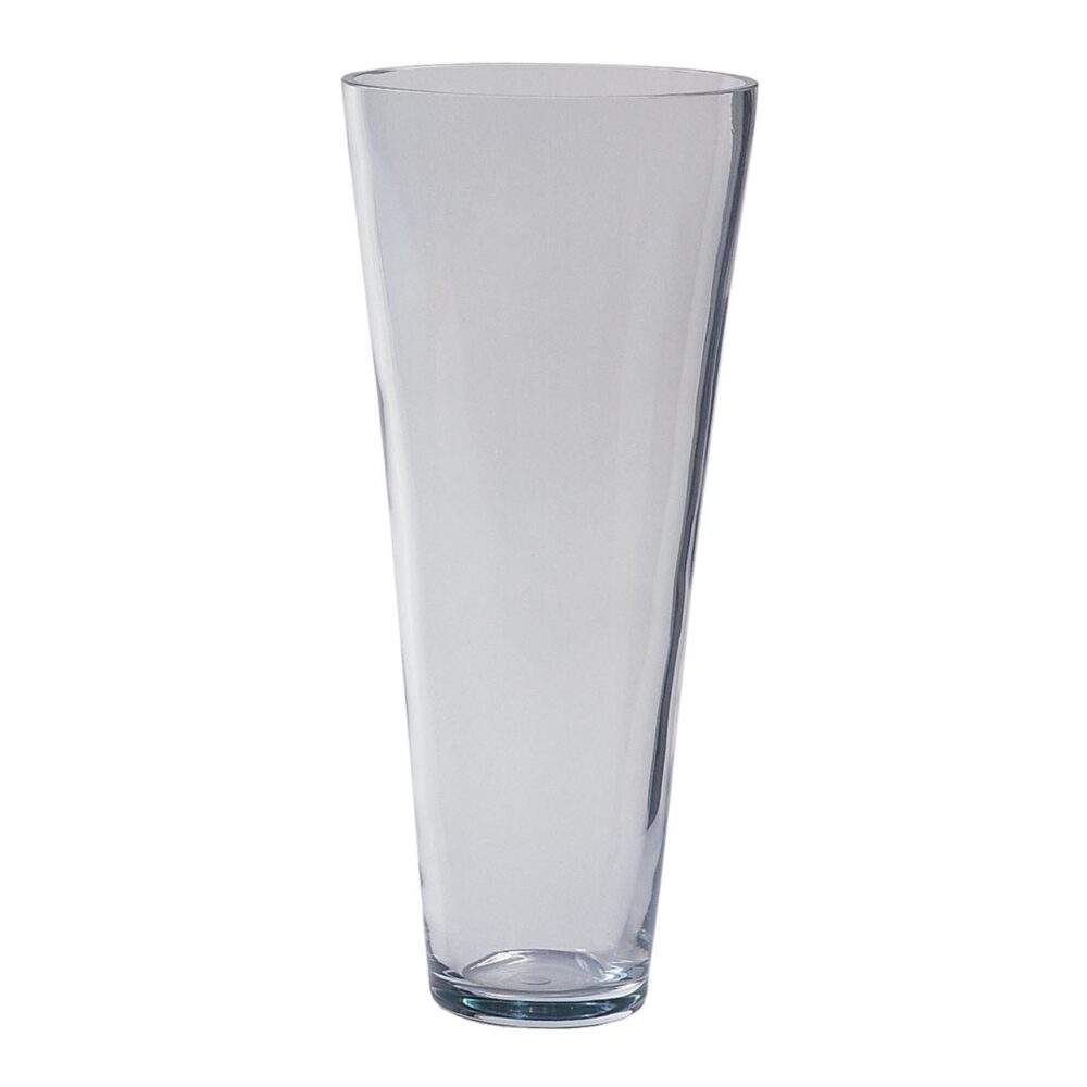 wave glass vase - clear - large handmade vase in clear glass