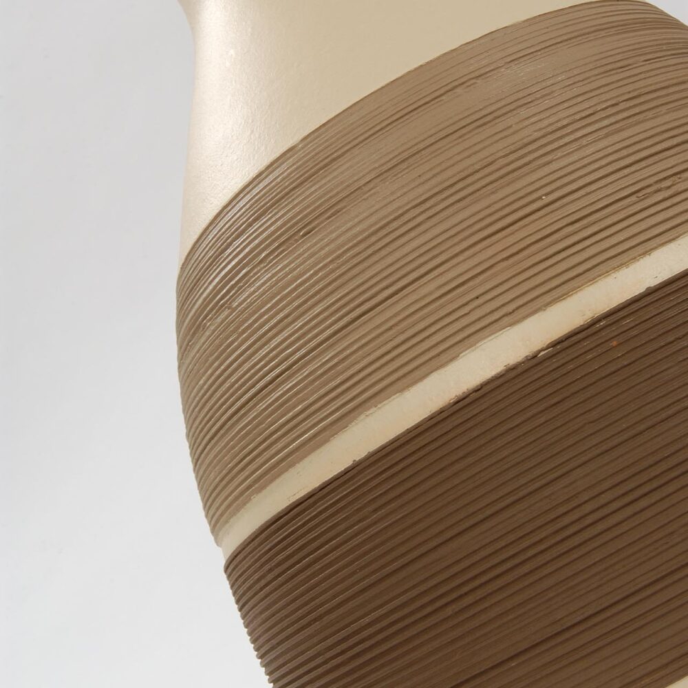 corin vase - naturals - large floor standing terracotta vase - hand thrown and painted