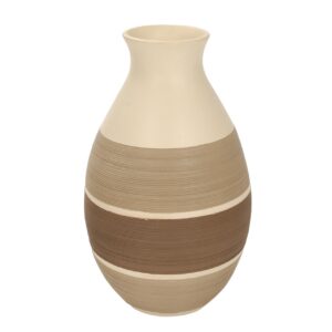 corin vase - naturals - large floor standing terracotta vase - hand thrown and painted