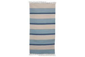 dhurrie - 75 x 150cm - ocean - flat woven cotton floor covering