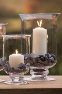 festival candleholders - large+ small mood hand made glass hurricane lamps