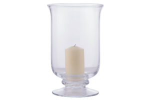 festival hurricane lamp - large - clear handmade glass