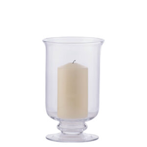 festival hurricane lamp - small - clear handmade glass