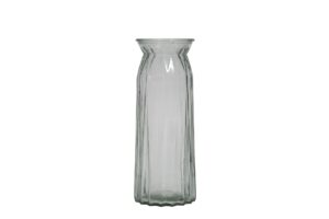 flute vase 30cm - clear glass flower vase with pleated detail
