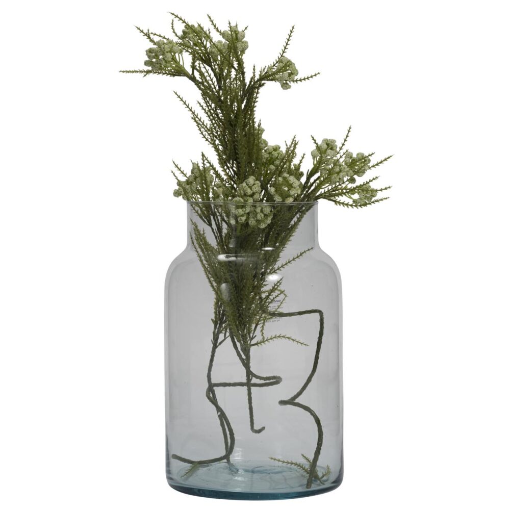 ghent - flower vase - clear glass - large case with collared neck