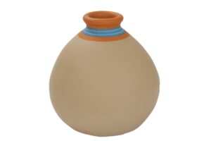 loja jar - blue - large floor standing terracotta jar - hand thrown and painted