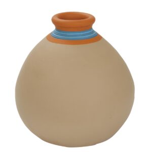 loja jar - blue - large floor standing terracotta jar - hand thrown and painted