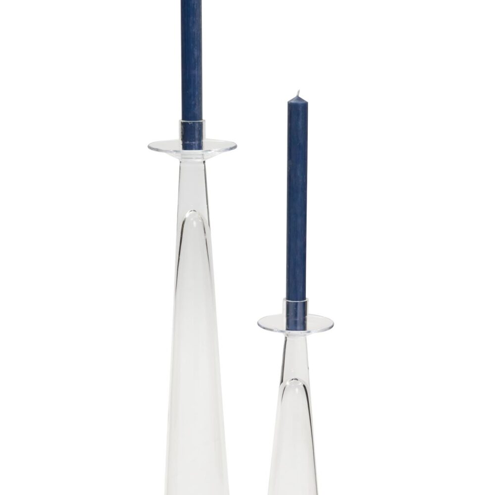 minarette candleholder - large and small - hand made clear glass