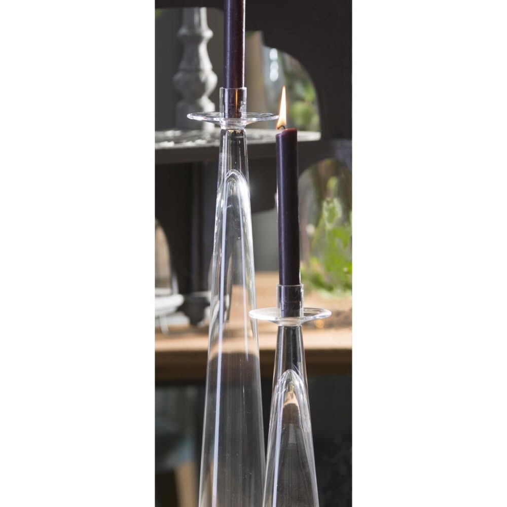 minarette tall glass candleholders - large and small