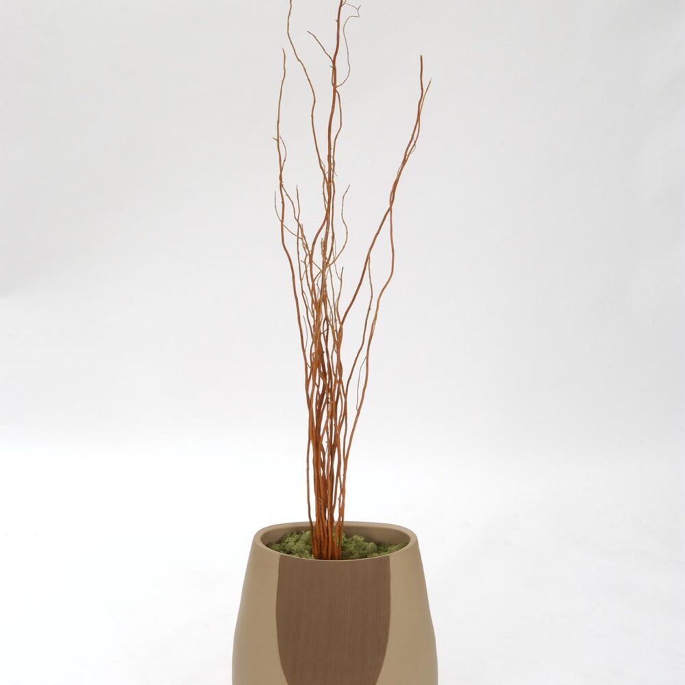 sac vase - naturals - large floor standing terracotta vase - hand thrown and painted