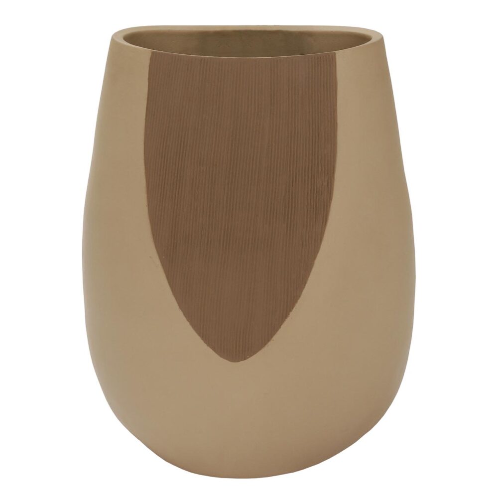 sac vase - naturals - large floor standing terracotta vase - hand thrown and painted