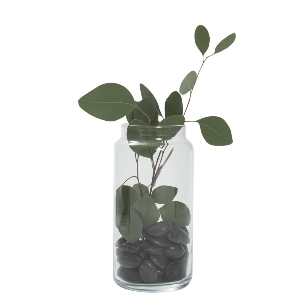 shoulder tall vase - with pebbles and foliage