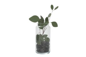 shoulder tall vase - with pebbles and foliage