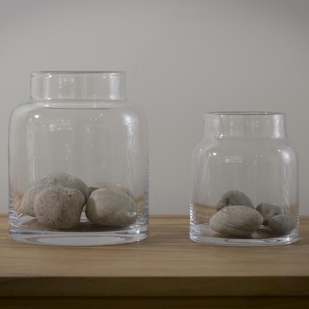 shoulder vase - 21cm & 16cm - mood shot - hand-made glass vases