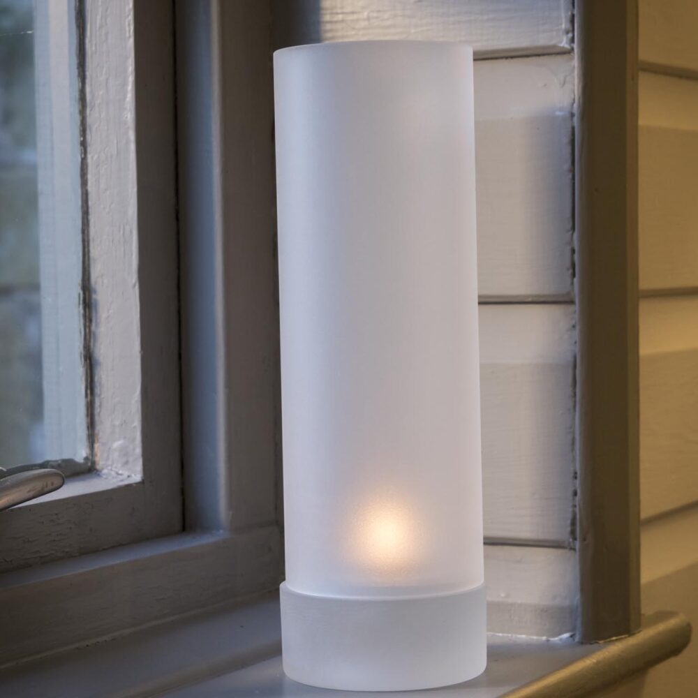 solstice candleholder - handmade candle holder/ hurricane lamp in sandblasted glass.