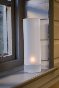 solstice candleholder - handmade candle holder/ hurricane lamp in sandblasted glass.