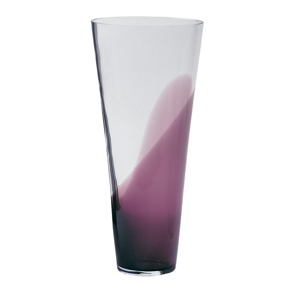 wave glass vase - aubergine - large handmade vase with coloured wave swirl